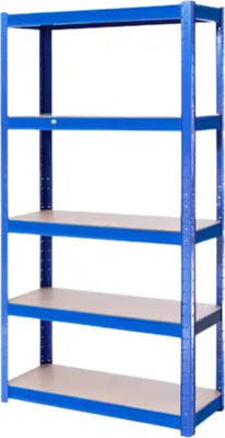 Zdjęcie produktu dla Regały garażowe - 5-poziomowe metalowe regały magazynowe 180×90×40?cm - Przemysłowe i wytrzymałe - Do warsztatu, garażu i magazynu