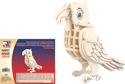 Produktbild von Holz 3D Puzzle - Papagei