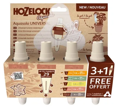 Image de Lot de 4 cônes d’arrosage - Aquasolo rose - arrosage autonome universel
