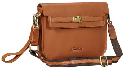 Produktbild von Benthill Handtasche Leder Klein Schmal | Handgelenktasche aus hochwertigem Rindsleder | Vintage Schultertasche | Umhängetasche