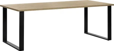Immagine prodotto di Tavolo da pranzo NEWTON – 8 persone – Rovere dorato e gambe in metallo – Design moderno