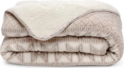 Image de Bleu Calin Couette Imprimée sherpa polaire Chalet - Chaude 250g/m2 - 220x240cm