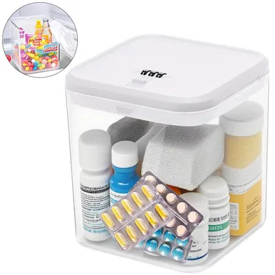 Produktbild von Abschließbare Aufbewahrungsbox Medikamentenbox mit Zahlenschloss 3,18L Transparente Sicherheitsbox für Snacks Handy Kühlschrank Weiß