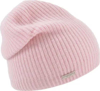 Image de Bonnet tricoté Seeberger 100 % cachemire à côtes, rose, taille unique