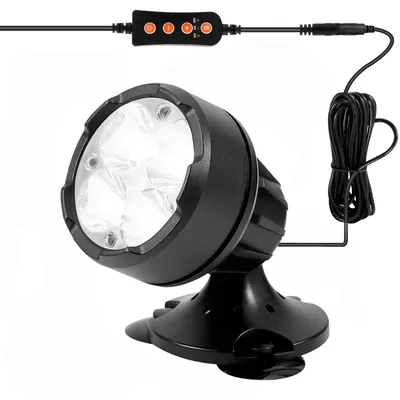 Produktbild von LED Teichbeleuchtung Unterwasser Lampe Dimmbar Aquarium Scheinwerfer mit Saugnäpfe und Erdspieß