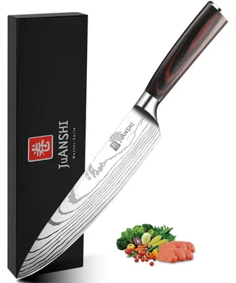 Immagine prodotto di Coltello da cucina professionale, 20 cm. Coltello da cucina asiatico, acciaio inossidabile, lama affilata, ideale per sushi e sashimi, manico in legno