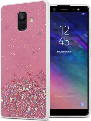 Obrázek produktu pro Cadorabo pouzdro pro Samsung Galaxy A6 2018 ochranný kryt v růžové barvě pouzdro na mobilní telefon TPU pouzdro glitter kryt pouzdro glitter