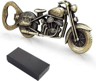 Obrázek produktu pro Retro otvírák na pivní láhve ve tvaru motocyklu s dárkovou krabičkou, jedinečný dárek pro muže