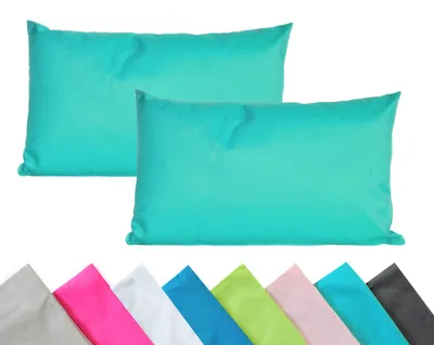Produktbild von JACK 2er Set Outdoor Kissenhülle Kissenbezug 40x60cm Wasserfest Sitzkissen Lounge Kissen Garten Stuhl Lotus Effekt, Farbe:Aqua