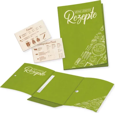 Produktbild von itenga Meine liebsten Rezepte Rezeptmappe DIN A5 zum Abheften von Rezepten mit Magnetverschluss