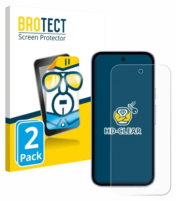 A product packaging box with a smartphone and a screen protector displayed.