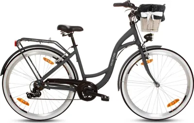 Produktbild von Goetze Mood 28 Zoll City Bike, 18 Zoll ALU Tiefeinsteigerrahmen, 7-Gang Shimano, V-Bremse, LED-Beleuchtung, Komfortsattel, Rattankorb