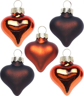 Produktbild von Christbaumschmuck Herzen 4cm Glas 8 Stück - Shiny Chestnut