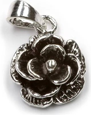 Produktbild von Kettenanhänger Rose 925 Silber Oxidiert 1cm kleine Rosen Blumen Amulett 10702
