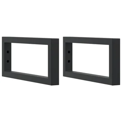 Two black rectangular steel brackets are shown against a white background.