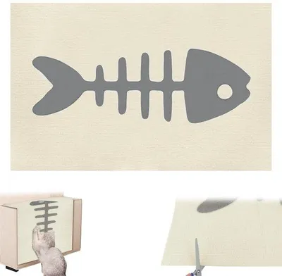 Produktbild von Unyqoos® Selbstklebende Kratzmatte für Katzen – Möbelschutz mit Fischgrätmuster, 80×50 cm, Beige, zuschneidbar & rückstandsfrei