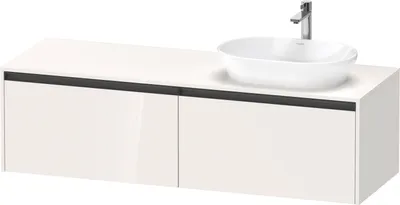 Image de Duravit Ketho.2 bâti-support de lavabo en console, découpe de la vasque à droite, 1600x459x550mm, 2 tiroirs, K24889R22220000