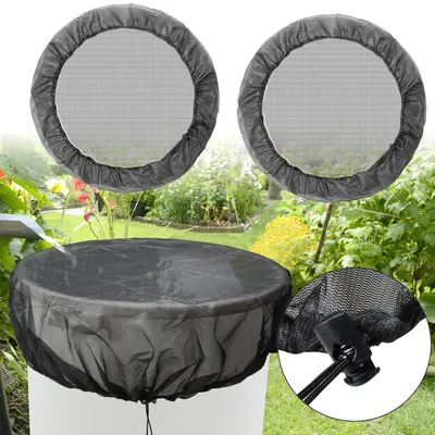 Obrázok produktu pre Sieť na sudy na dážď 8x sieť na sudy na dážď Kryt na sudy na dážď so šnúrkou 95 cm Nastaviteľná sieť na sudy na dážď