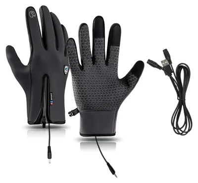 Produktbild von Wasserdichte, beheizbare Handschuhe für Damen und Herren, wiederaufladbar, mit Touchscreen, elektrisch beheizbar, zum Skifahren, Wandern, Radfahren und Autofahren.
