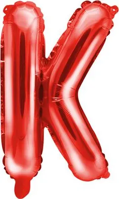 Obrázok produktu pre Fóliový balón písmeno "K", 35 cm, červený (1 balenie / 50 kusov)