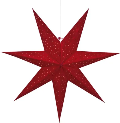 Produktbild von Weihnachtsstern beleuchtet 75 cm Papier samt rot 1xE14