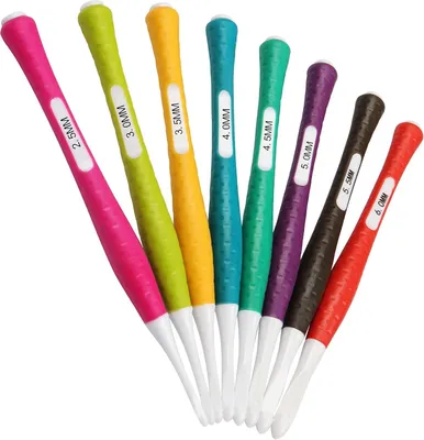 Produktbild von Famanu Häkelnadelsatz - Ergonomische, rutschfeste Silikon-Griffe, 2,5 mm bis 6 mm, 8 Stück