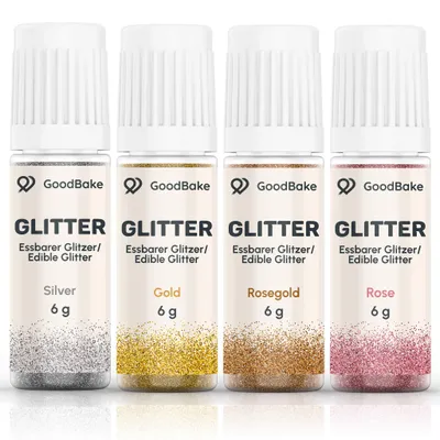 Produktbild von GoodBake Essbarer Glitzer 4er Set – Tortendeko, Backdekoration, Cupcakes & Gebäck verzieren