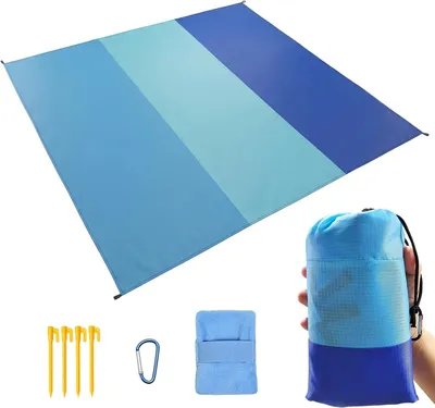 Imagen del producto de Manta de picnic impermeable, resistente a la arena, fabricada en poliéster 210T, compacta, ideal para camping y playa