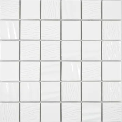 Produktbild von Keramik Mosaik weiss Mosaikfliese 3D Optik Wand Fliesenspiegel Küche Bad
