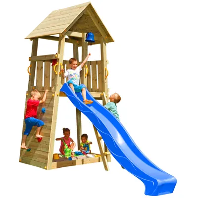 Produktbild von Spielturmking Spielturm BELVEDERE mit Rutsche - Blau 1,50 m DH214