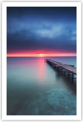 Produktbild von Poster - Poster ohne Rahmen - Brücke Meer Landschaft - 61x91,5 cm - Wand Bild - Wanddeko - Wandbilder - Kunstposter - Wandposter - Bilder - Kunstdruck - Wanddekoration - Wandbild - P2XPA61x91-4955