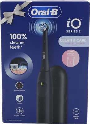 Produktbild von Oral-B iO Series 2, Erwachsener, Vibrierende Zahnbürste, Tägliche Pflege, Sensibel, Super sensitive, Schwarz, 2 min, Akku