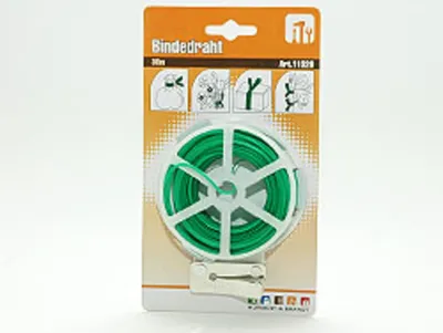 Produktbild von Grüner Bindedraht 30m: Flexibler, kunststoffummantelter Draht für Garten & Haushalt