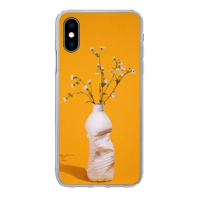 Produktbild von MuchoWow® Handyhülle Schutzhülle Hülle für iPhone X Flasche - Blumenstrauß - Gelb Silikon Softcase Handy Hülle - Handyhülle