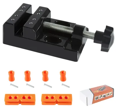 Produktbild von Mini Schraubstock Tischklemme Flachspanner - 53 mm Spannweite - Schwarz