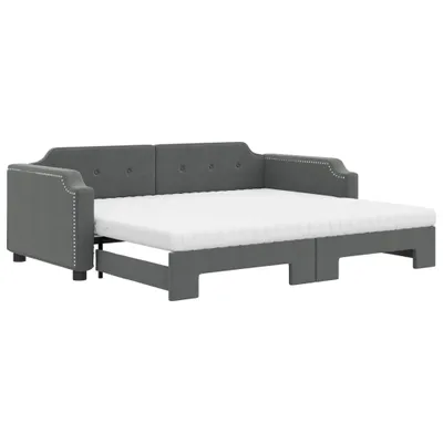 Zdjęcie produktu dla VidaXL 3197648, sofa rozkładana, Szary, Pianka, Metal, Poliester, Drewno, 2230 mm, 900 mm