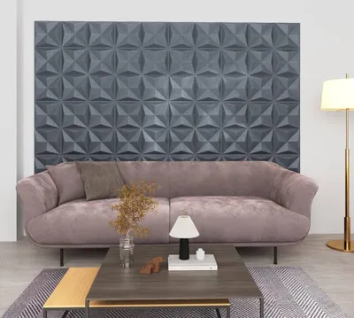 Image de Panneaux muraux 3D design 48 pcs. 50x50 cm Origami Gris 12 m² - Tatouages muraux 2025 Nouveau9538754 1parcel