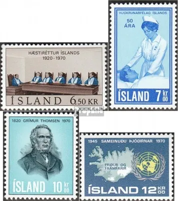 Produktbild von Briefmarken Island 1970 Mi 438,444,445,449 (kompl.Ausg.) postfrisch Oberster Gerichtshof