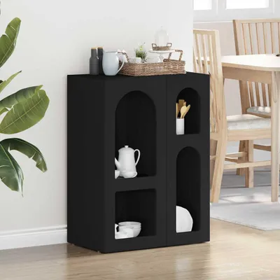Obrázok produktu pre vidaXL Komoda ELST, čierna, 59 x 35 x 80,5 cm, drevotrieska