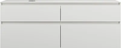 Produktbild von burgbad Lin20 Waschtischunterschrank inklusive Konsolenplatte, Beckenausschnitt links, 4 Auszüge, 1602x487x661mm, SGIF160LF5375
