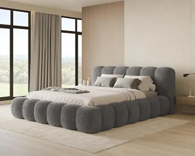 Produktbild von Chilly Möbel Design Bett Stone - Polsterbett mit Bettkasten, Lattenrost und Kopfteil 140x200 cm / Metallrahmen / Corto / Dunkelgrau