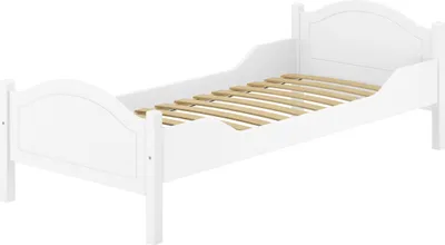 Produktbild von Einzelbett Kiefer weiß 100x200 Futonbett Bettrahmen Singlebett Zubehör wählbar V-60.30-10WFederleisten