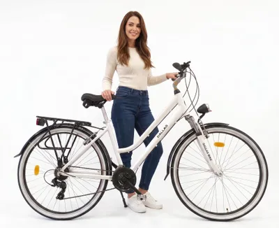 Produktbild von Dallas Bike Fahrrad 28 Zoll - Trekkingrad - Federgabel - 21-Gang Shimano - Alu-Rahmen M 18" - Weiß-Schwarz