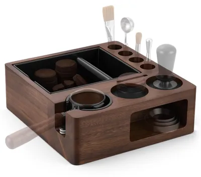 Tamperstation für Espresso, braun, 25 x 27 x 29 cm