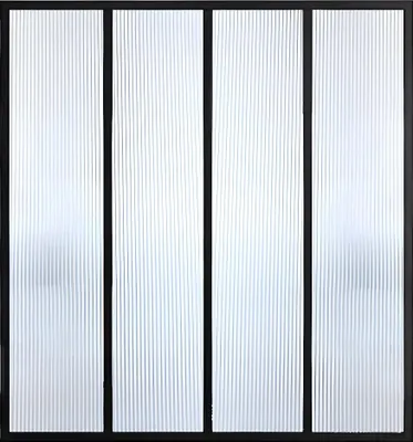 Produktbild von Verglaste Wand aus pulverbeschichtetem Aluminium und strukturiertem gehärtetem Glas 120 x 105 cm - Schwarz - VIETRA