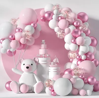 Produktbild von Babyparty Baby Party Deko XXL Ballon Girlande Mädchen girl rosa 104 Geburtstag