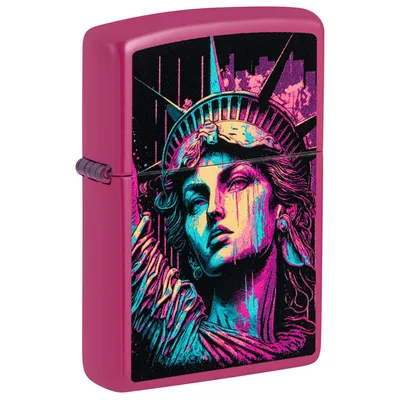 Immagine prodotto di Accendino Zippo Storm - American Lady Design Pink - Ricaricabile per tutta la vita - Confezione regalo - Corpo in metallo -  USA