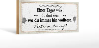 Produktbild von Holzschild wirst du dort sein wo du immer hin wolltest, 27x10 cm, Holzschilder Spruch Glück Weisheit