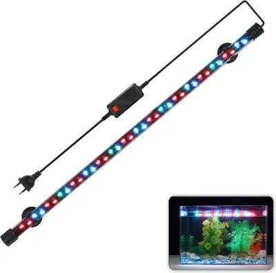 Zdjęcie produktu dla Lampa akwariowa LED 58 cm – lampa akwariowa, lampa do nurkowania, lampa podwodna, kolor: lodowoniebieski, zielony, jasnoczerwony