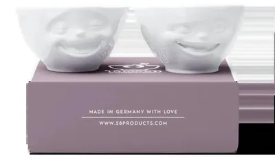 Obrázok produktu pre FIFTYEIGHT Schälchen-Set 200ml - Lachend & Zwinkernd weiß